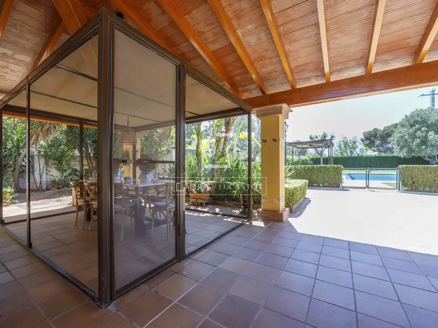 Terraza de Finca rústica en venta en Rocafort con Aire acondicionado, Jardín privado y Terraza