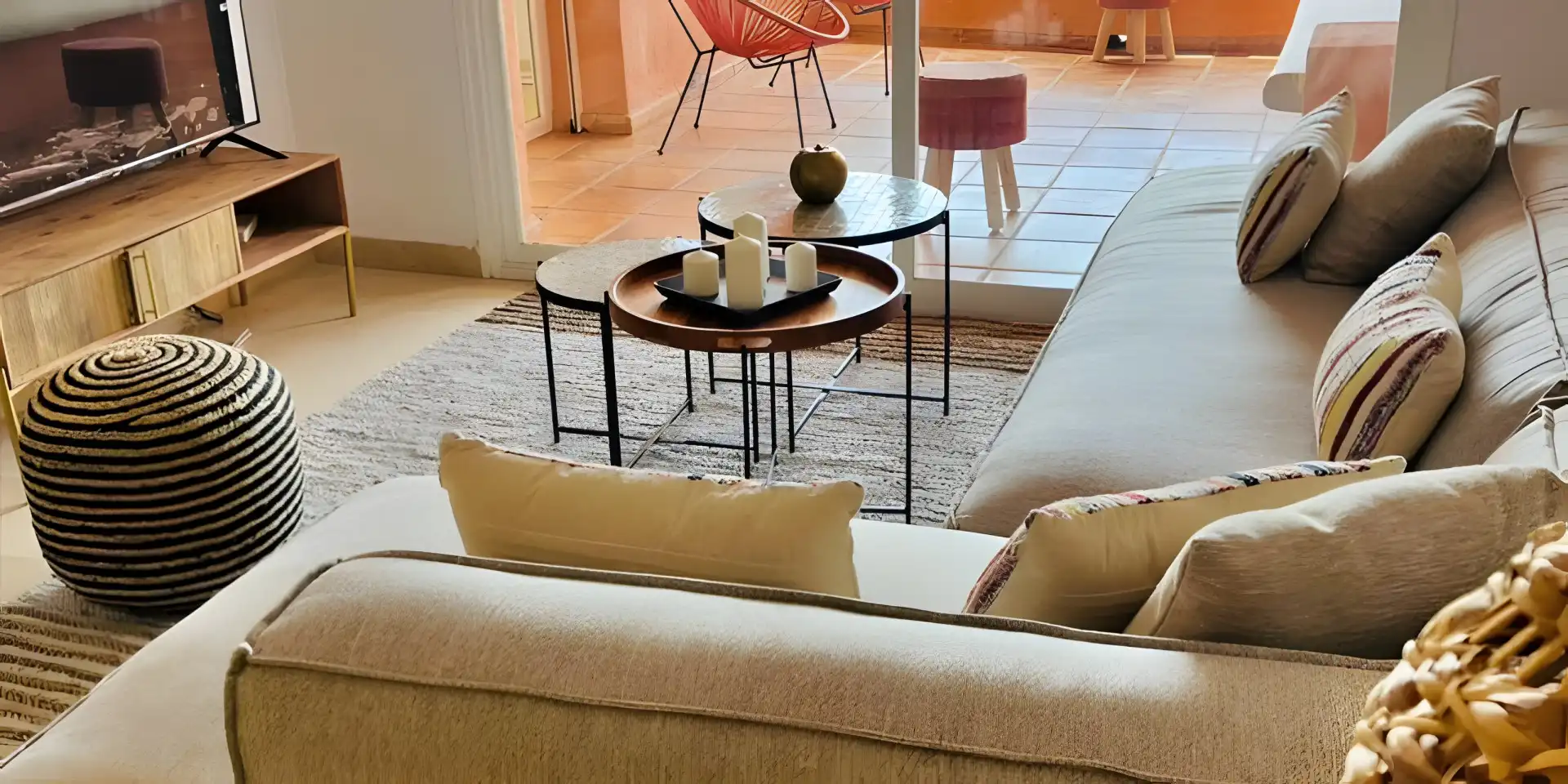 Sala de estar de Apartamento en venta en Marbella con Aire acondicionado, Terraza y Piscina