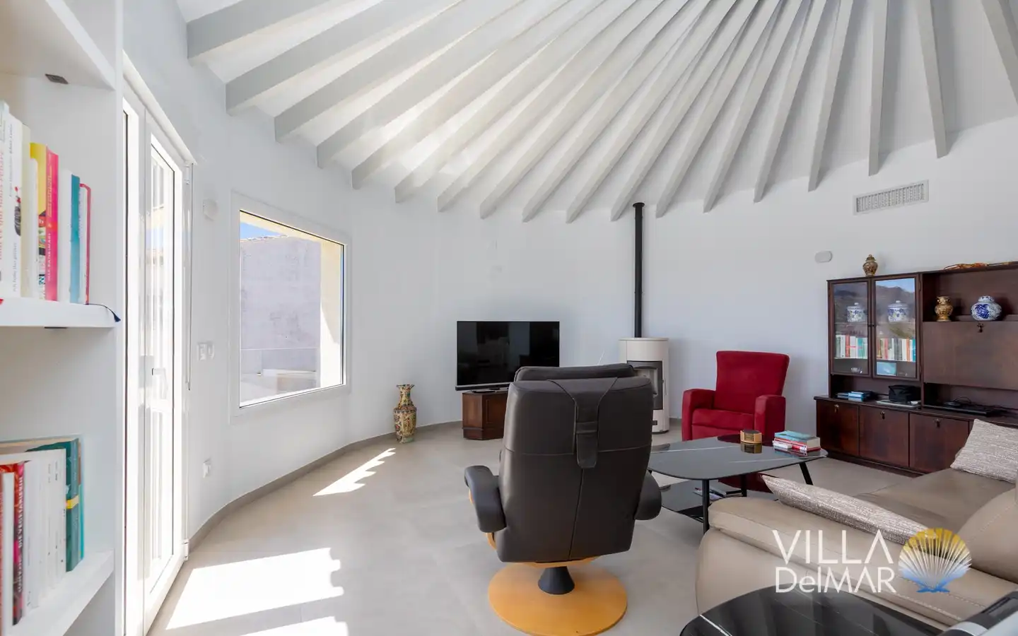 Living room of Houses for sale in Calpe / Calp  with Air Conditioner, Heating and Private garden