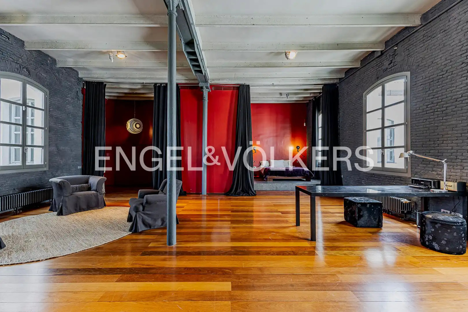 Sala de estar de Loft de alquiler en Barcelona con Aire acondicionado, Calefacción y Parquet