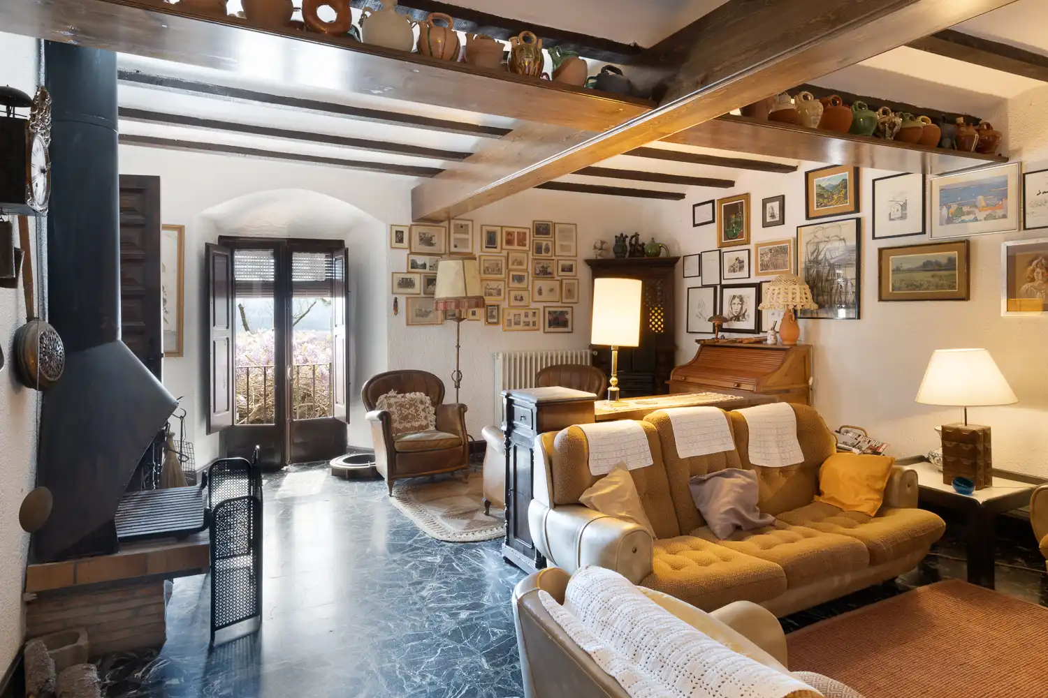 Sala d'estar de Finca rústica en venda en Massanes amb Aire condicionat, Calefacció i Jardí privat