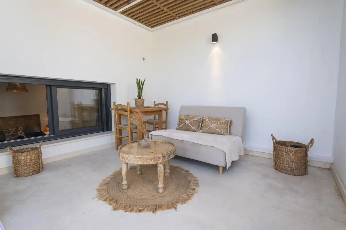 Sala d'estar de Estudi en venda en Sant Josep de sa Talaia amb Aire condicionat, Calefacció i Terrassa