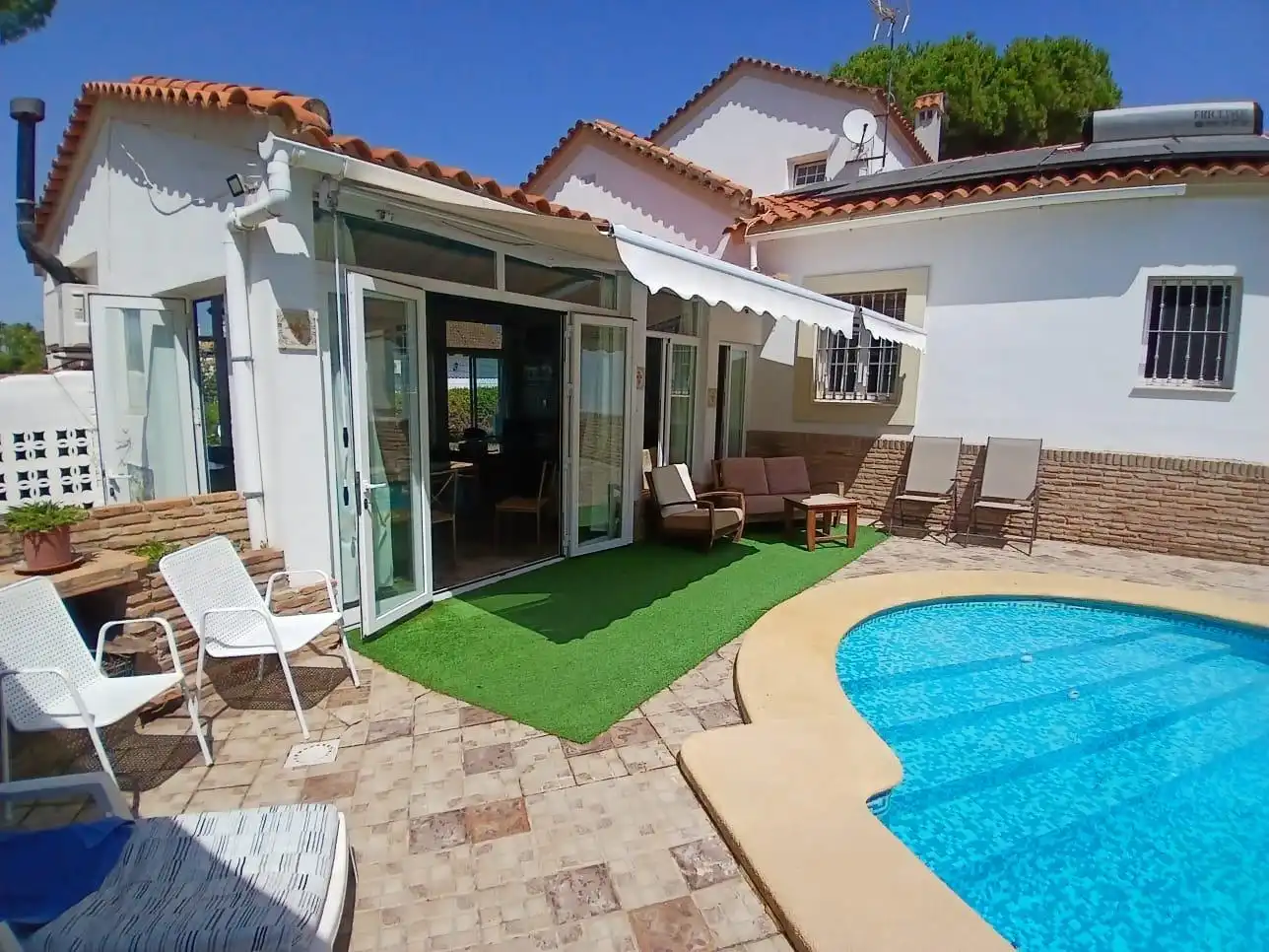 Terraza de Casa o chalet en venta en Aljaraque con Calefacción, Jardín privado y Piscina