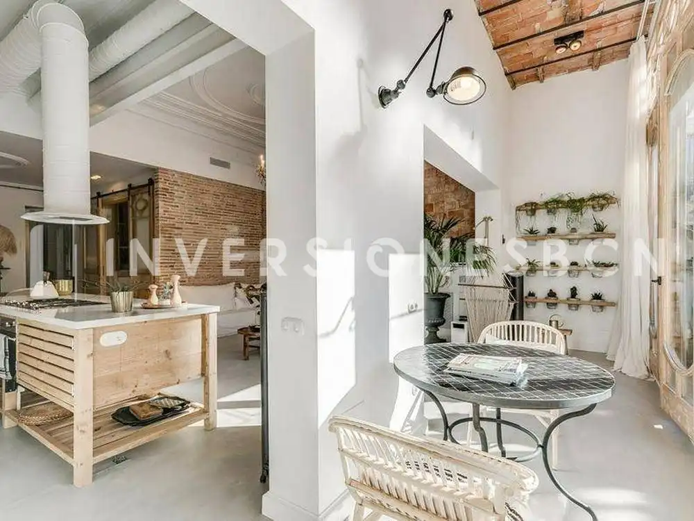 Cocina de Piso de alquiler en Barcelona con Aire acondicionado, Calefacción y Terraza