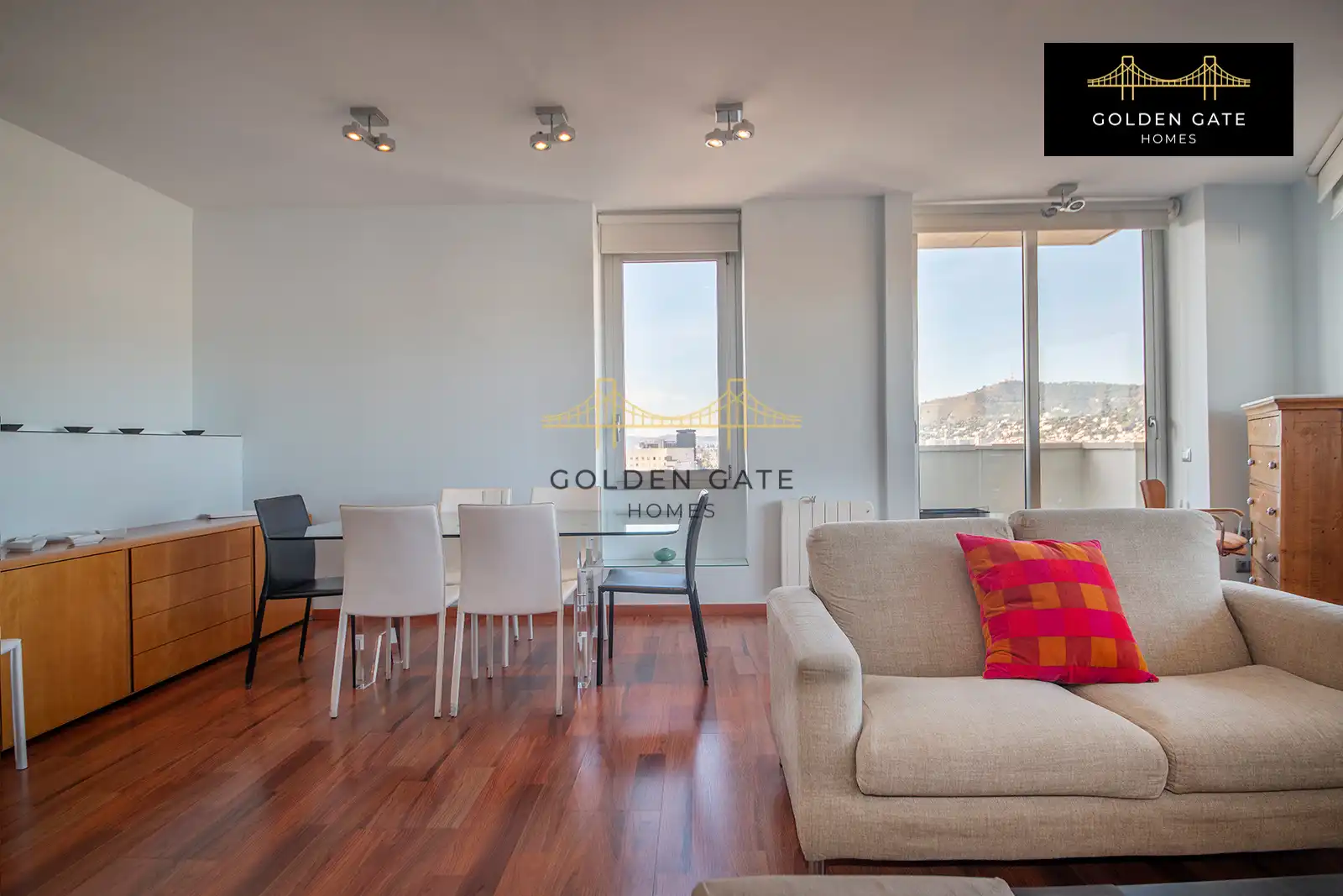 Sala de estar de Piso de alquiler en Barcelona con Aire acondicionado, Calefacción y Parquet