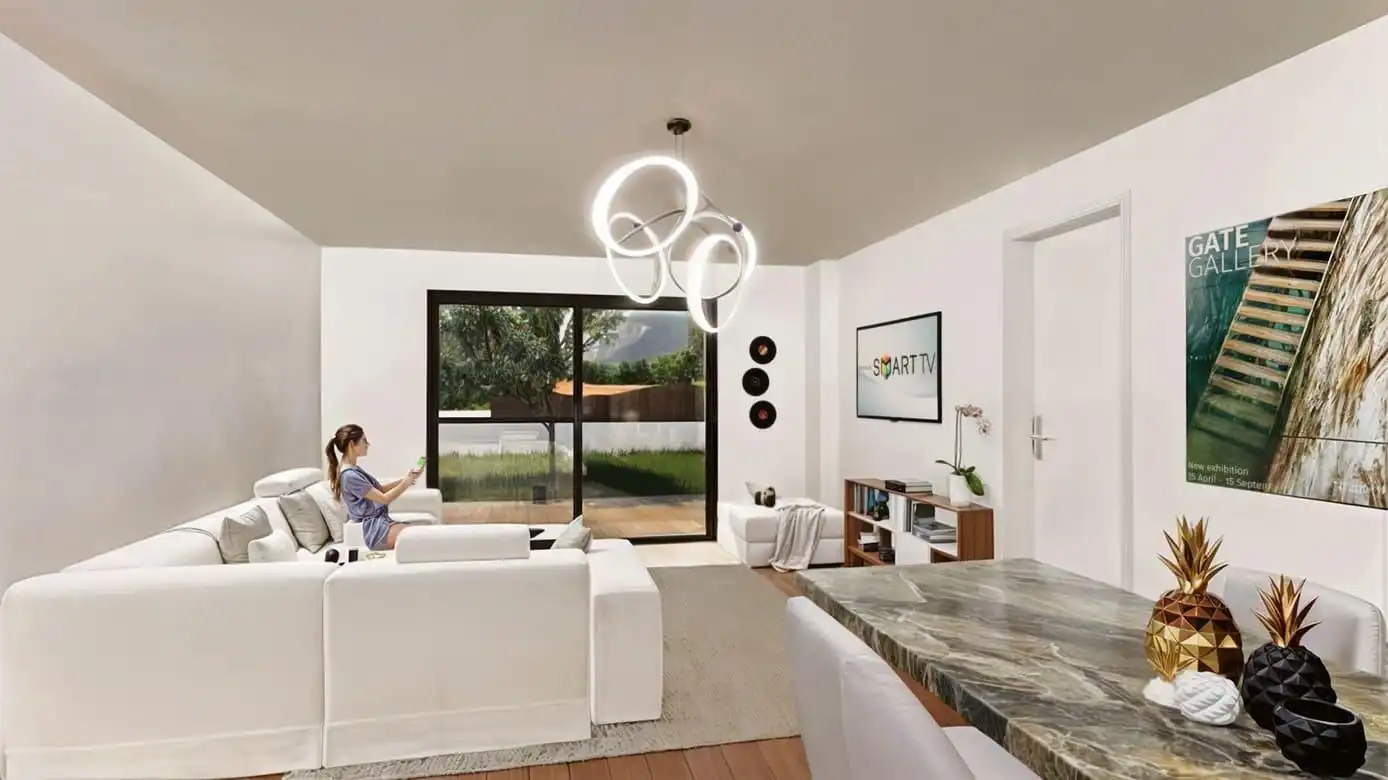 Wohnzimmer von Erdgeschoss zum Verkauf in Son Servera mit Heizung, Privatgarten und Terrasse