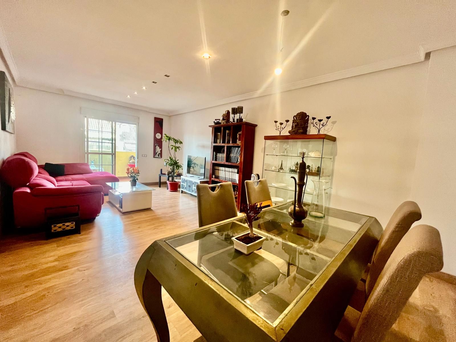 Living room of Flat for sale in Roquetas de Mar  with Parquet flooring, Terrace and Storage room