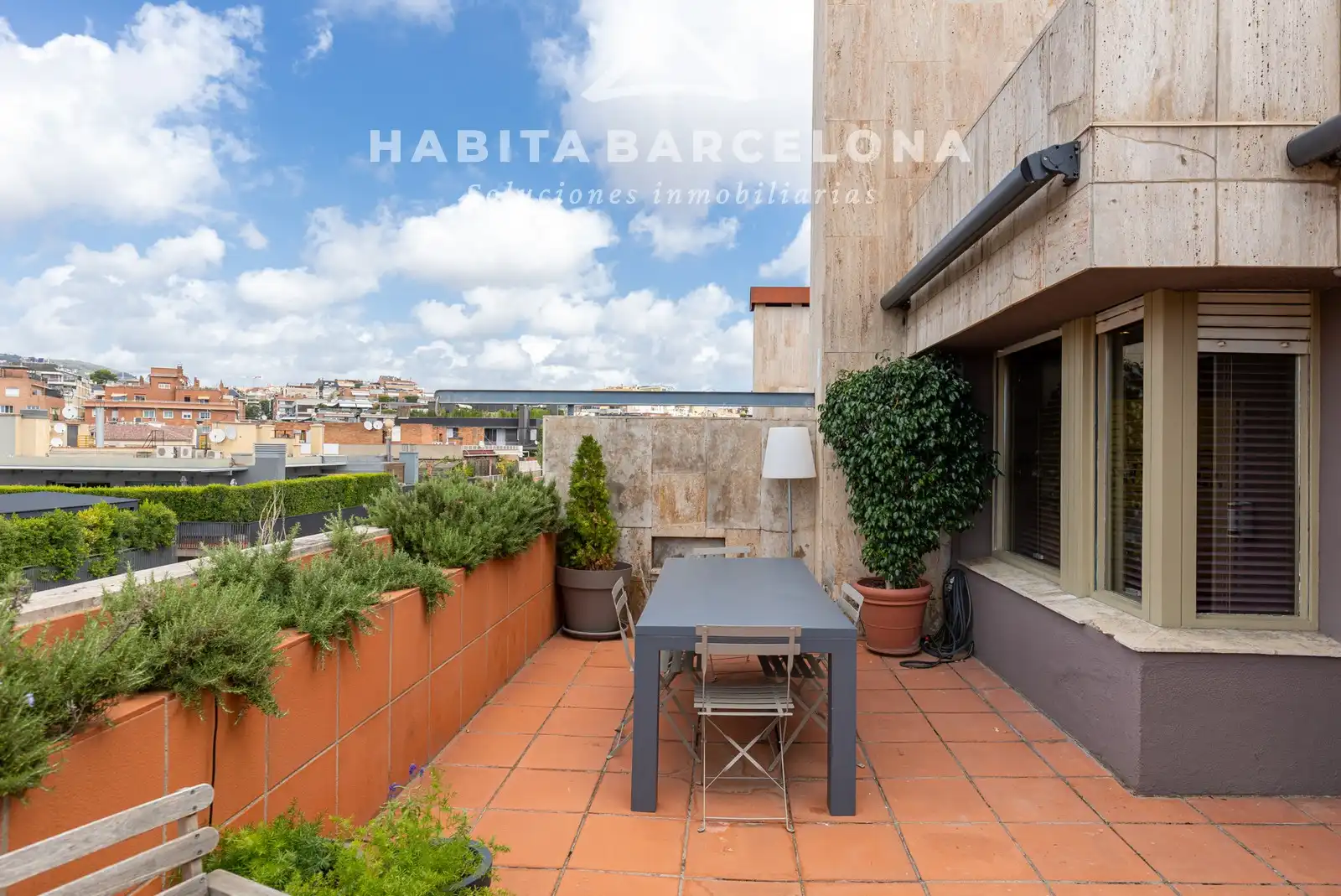Terraza de Piso de alquiler en Barcelona con Aire acondicionado, Calefacción y Parquet