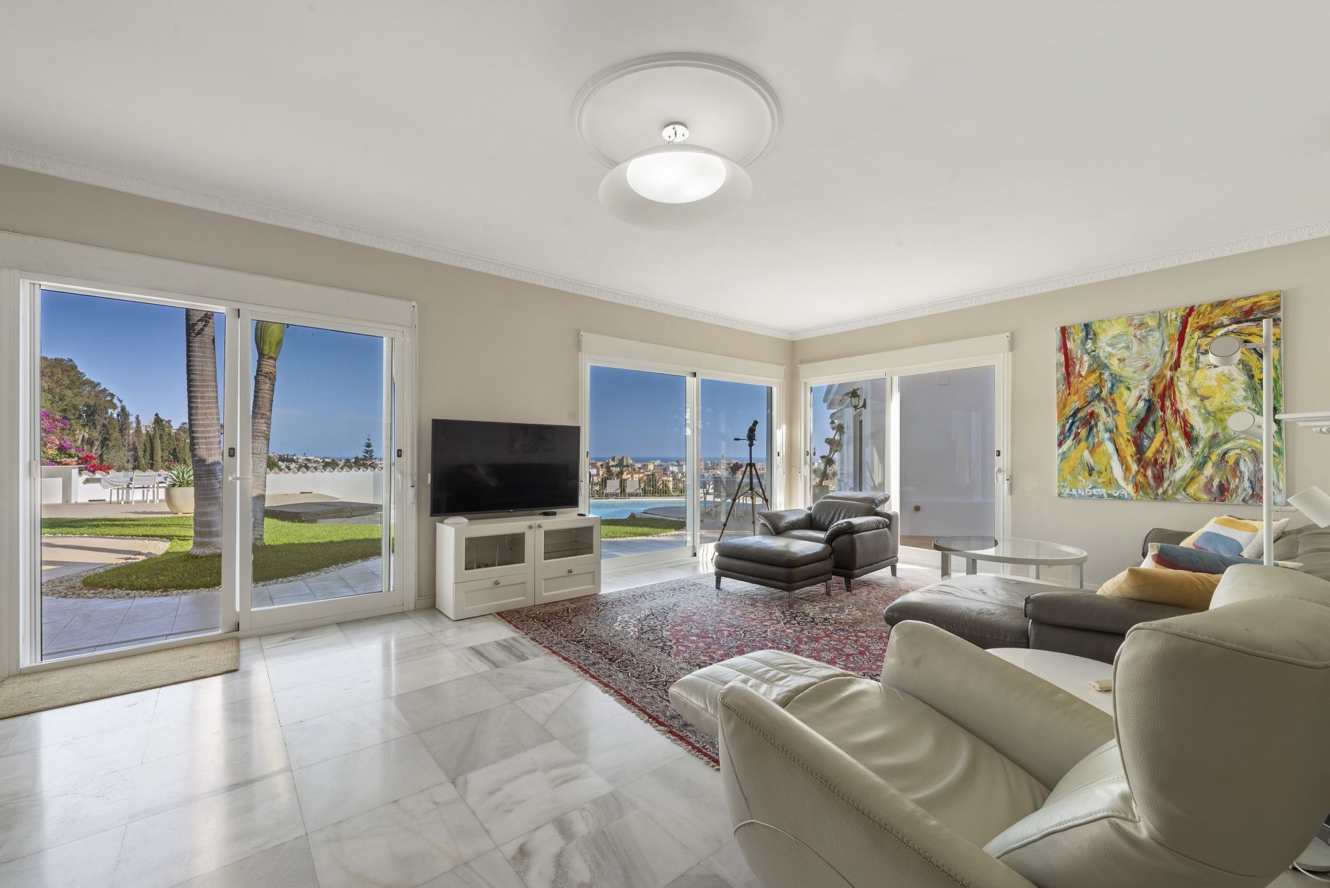 Living room of House or chalet for sale in Mijas  with Air Conditioner, Private garden and Terrace