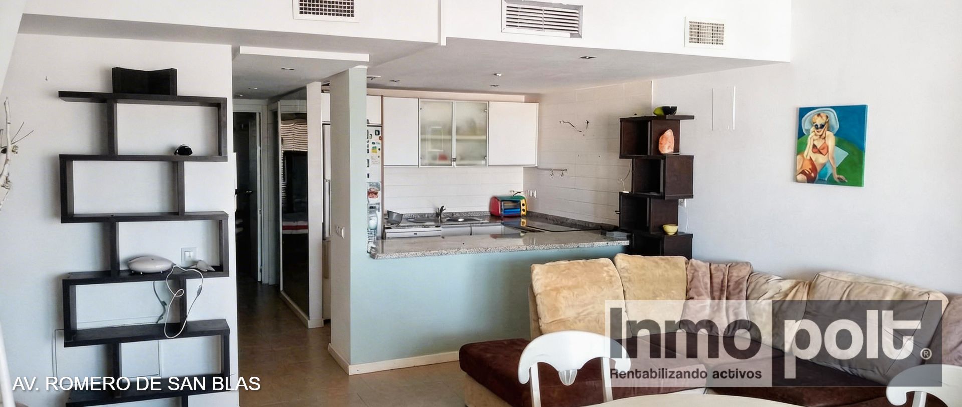 Küche von Dachboden zur Miete in San Javier mit Klimaanlage, Heizung und Terrasse