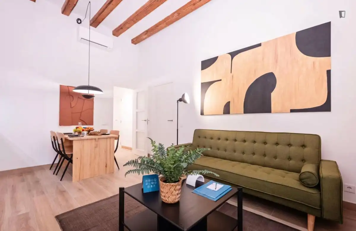 Sala de estar de Apartamento de alquiler en Barcelona con Amueblado, Horno y Lavadora