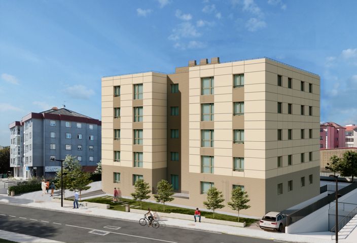 Vista exterior de Piso en venta en Pontevedra Capital  con Calefacción, Parquet y Trastero