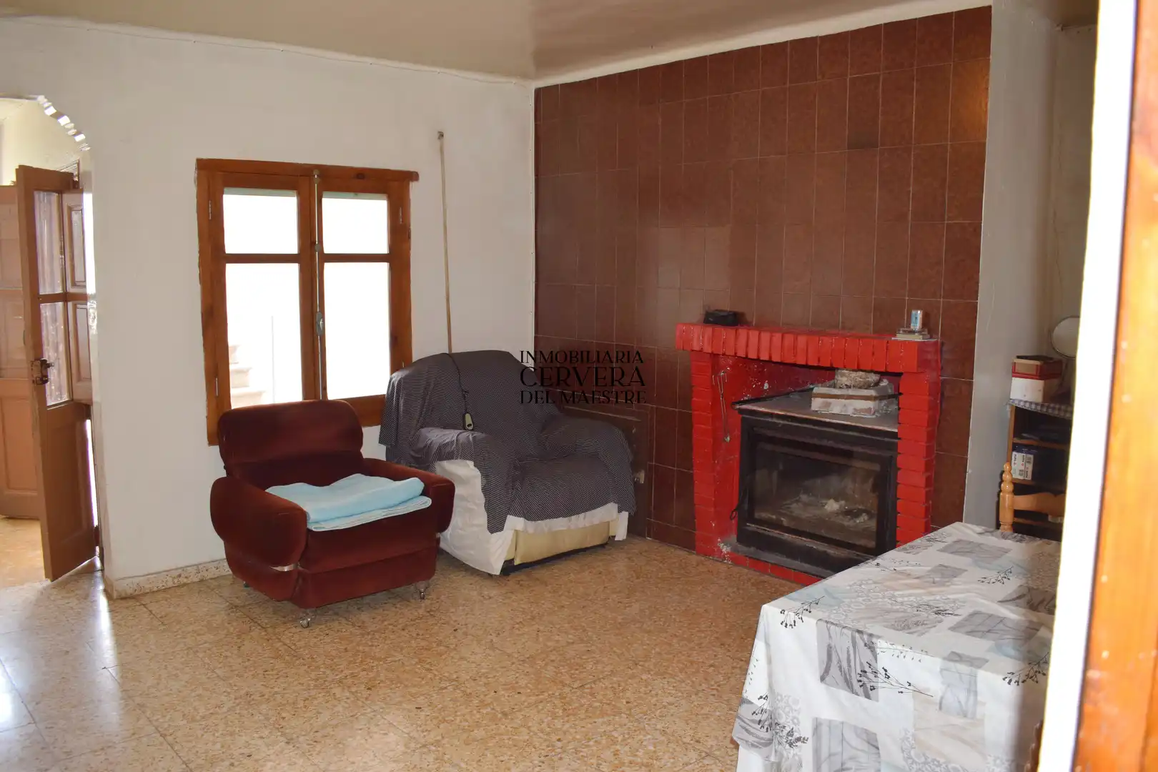 Sala de estar de Casa adosada en venta en Xert con Terraza