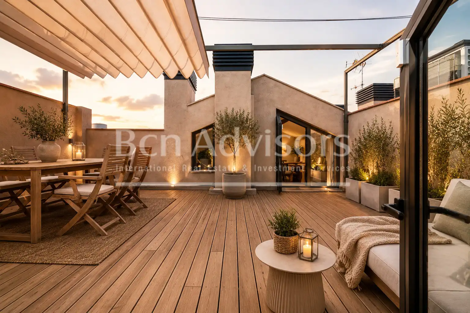 Terrasse von Dachboden zum Verkauf in Barcelona mit Klimaanlage, Heizung und Parkett