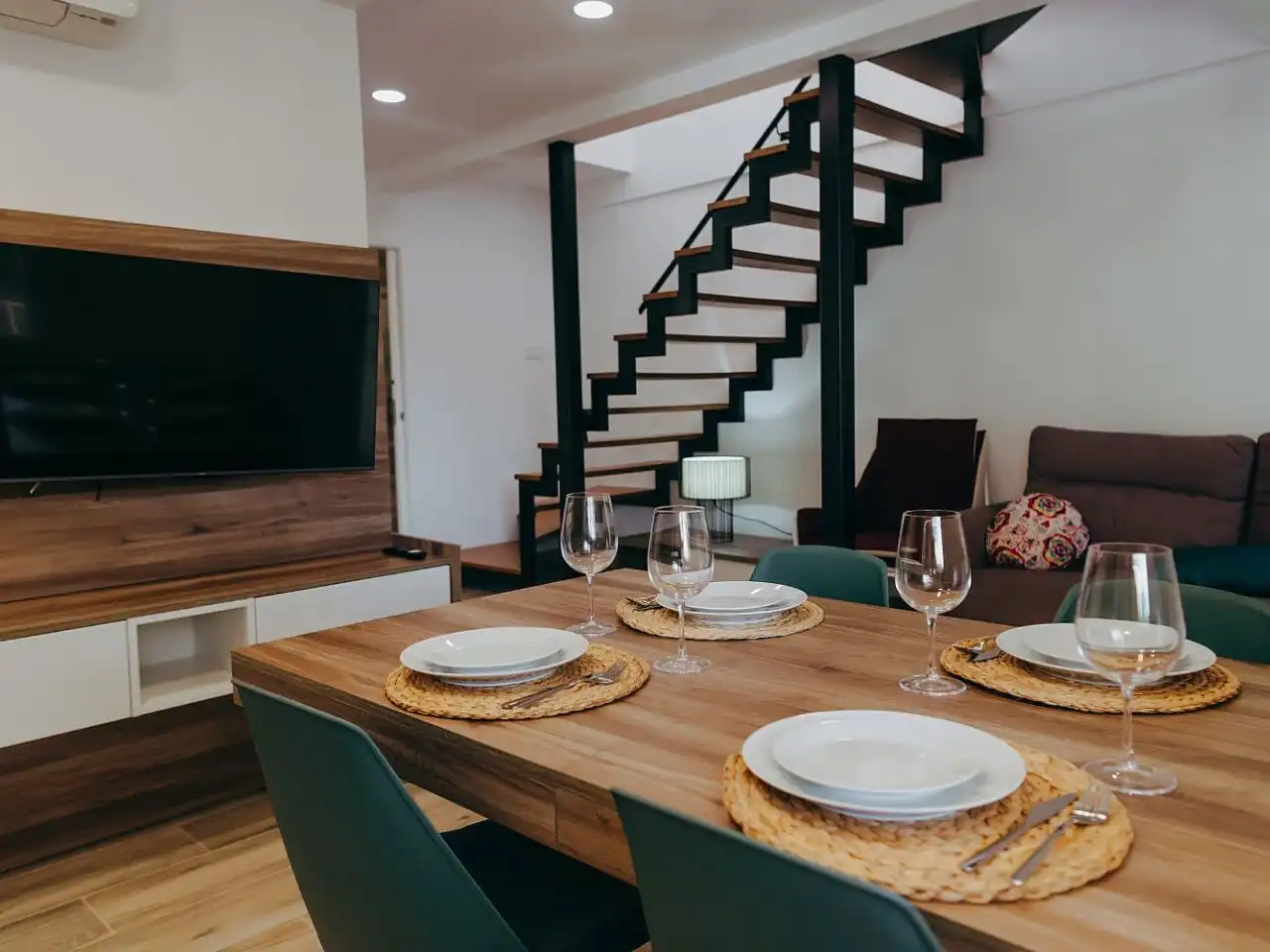 Esszimmer von Wohnung zur Miete in Castell d'Aro, Platja d'Aro i s'Agaró mit Klimaanlage und Terrasse