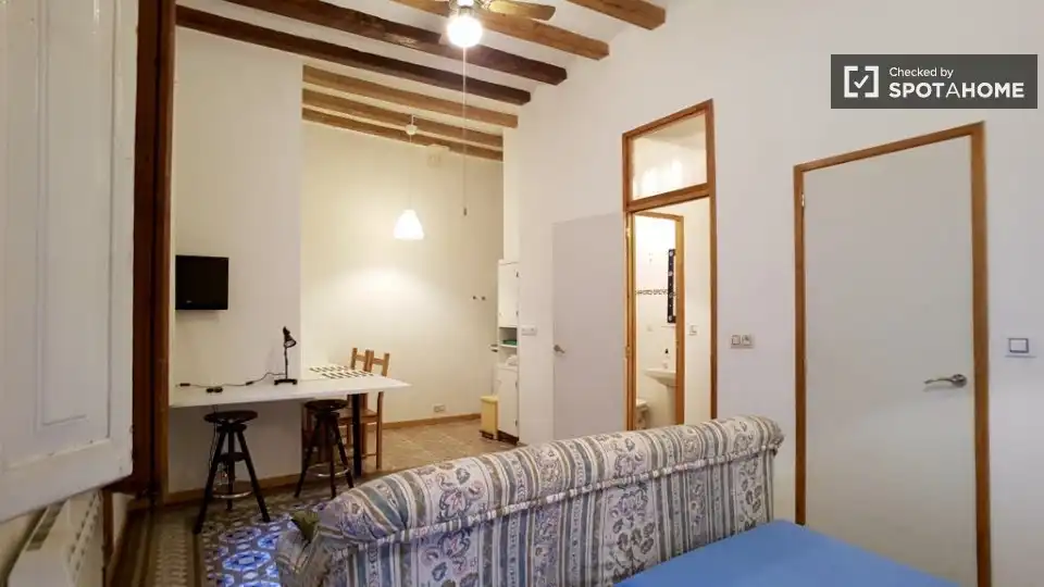 Sala de estar de Piso para compartir en Barcelona con Aire acondicionado, Calefacción y Terraza