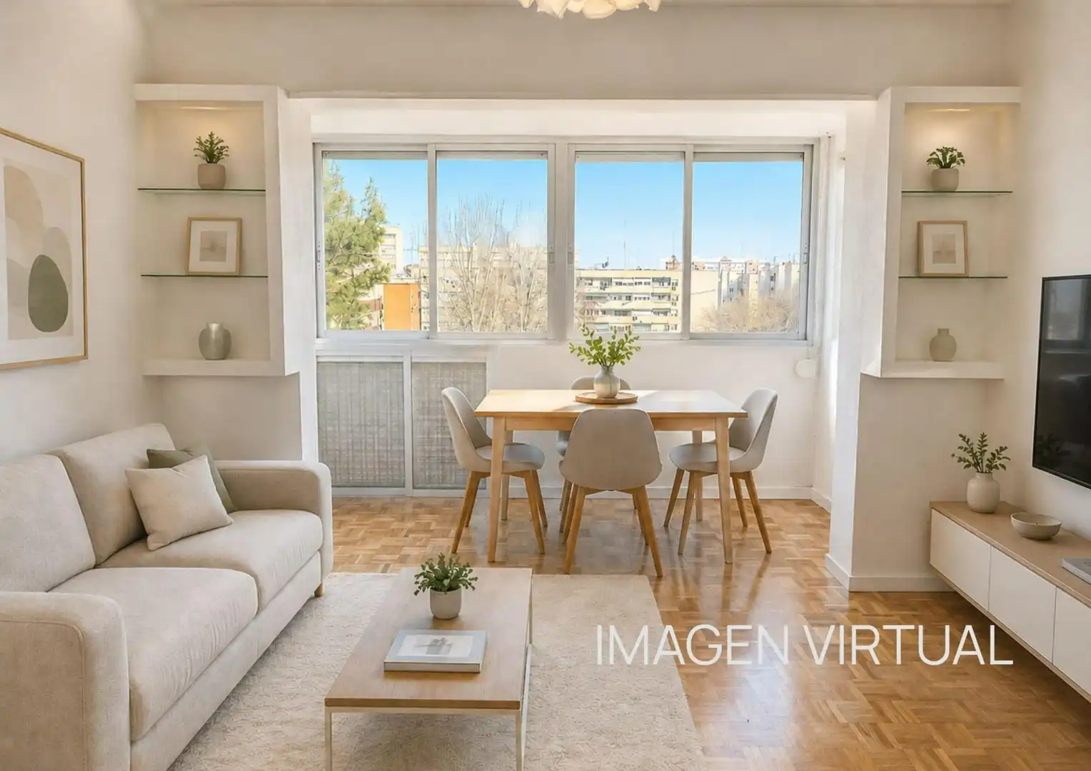 Living room of Flat for sale in Madrid  with Parquet flooring