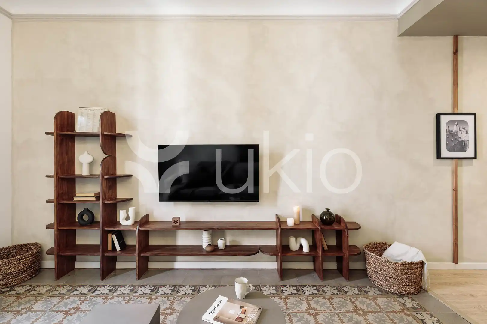 Sala de estar de Apartamento de alquiler en Barcelona con Aire acondicionado, Calefacción y Amueblado