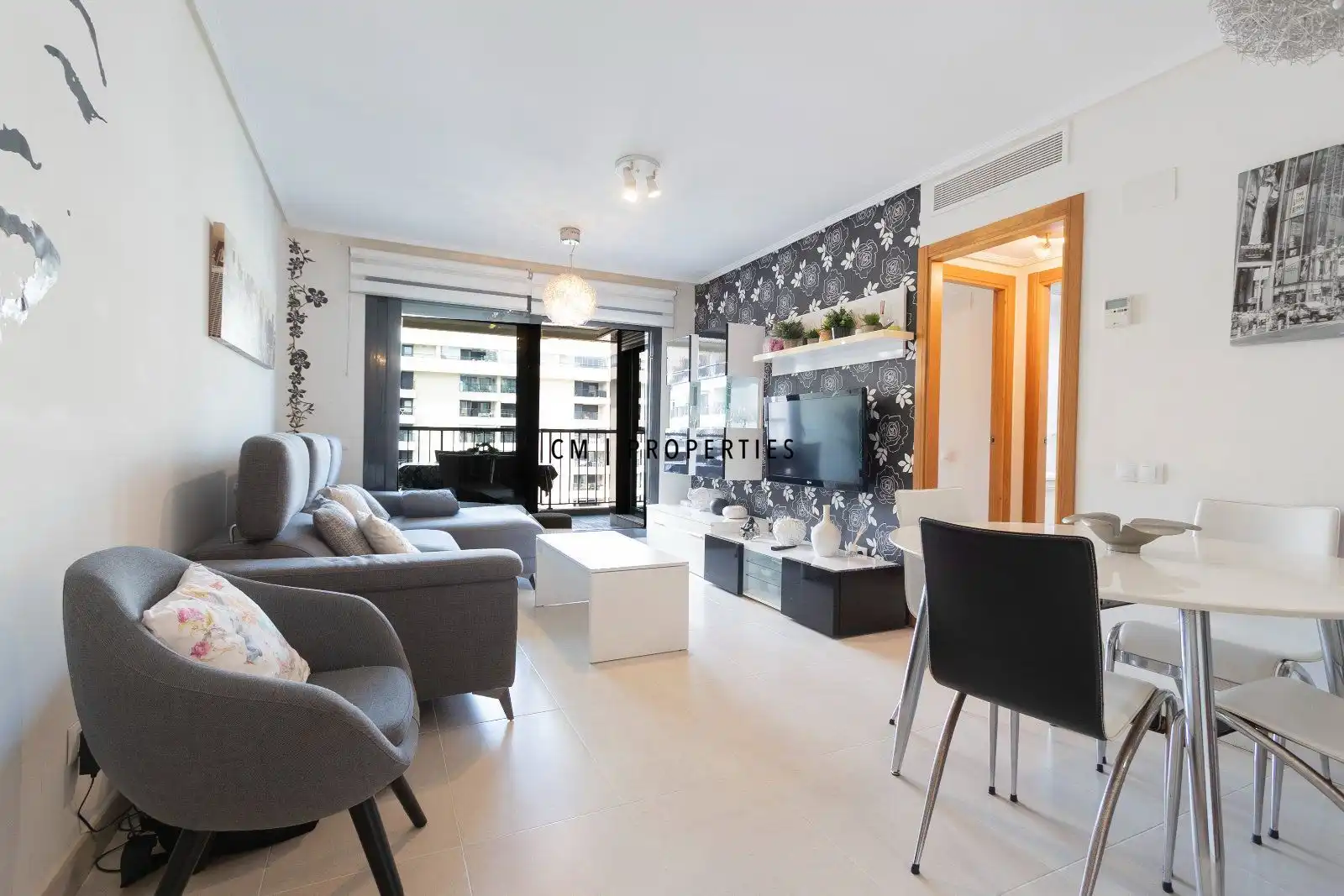 Living room of Flat for rent in Alboraya  with Air Conditioner, Terrace and Swimming Pool