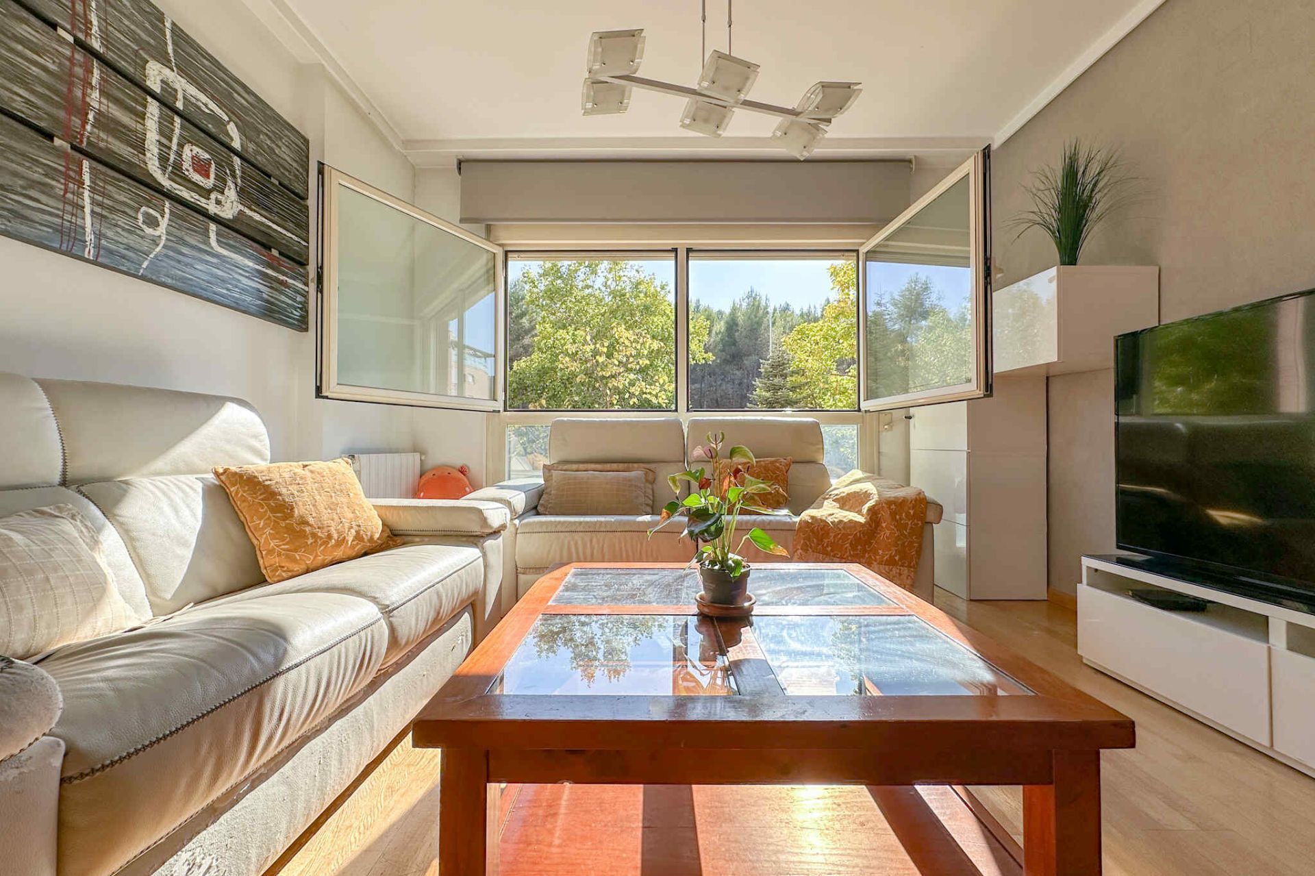 Living room of Flat for sale in  Madrid Capital  with Air Conditioner, Storage room and Community pool