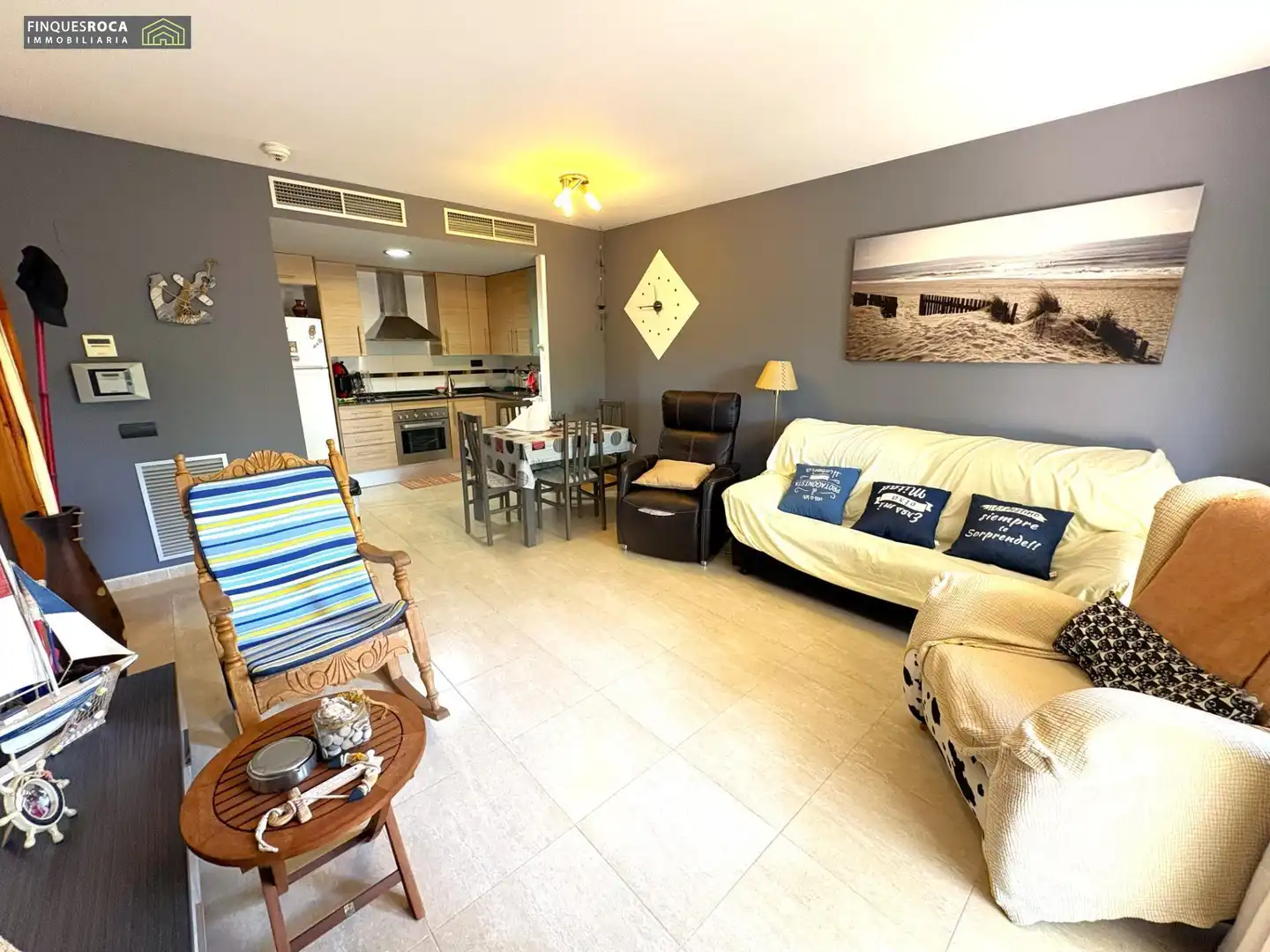 Sala d'estar de Apartament en venda en La Ràpita amb Aire condicionat, Calefacció i Jardí privat