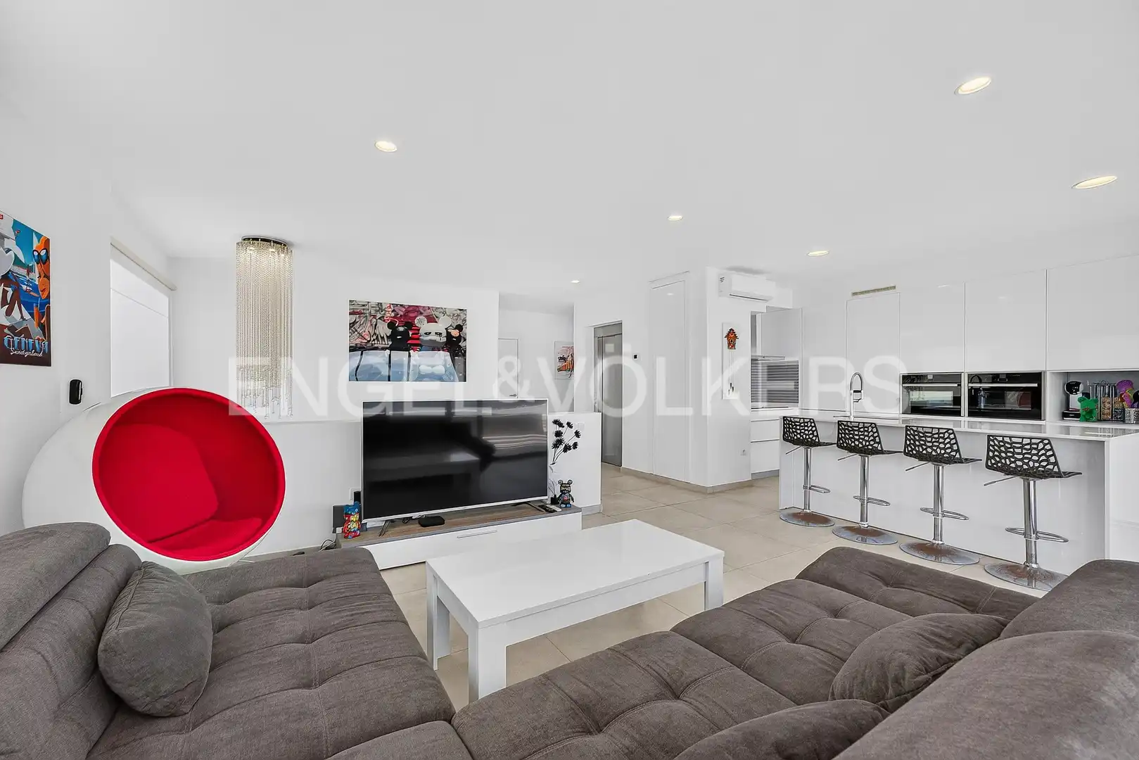 Wohnzimmer von Wohnung zum Verkauf in Adeje mit Klimaanlage, Terrasse und Schwimmbad