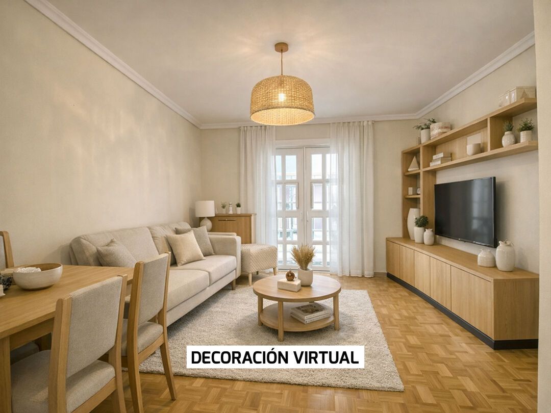 Sala de estar de Piso en venta en Vitoria - Gasteiz con Calefacción, Parquet y Terraza