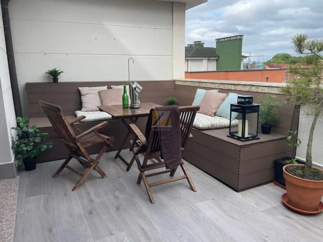 Terraza de Ático de alquiler en Oviedo  con Calefacción, Parquet y Terraza