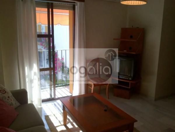 Sala d'estar de Pis de lloguer en  Sevilla Capital amb Aire condicionat, Terrassa i Moblat