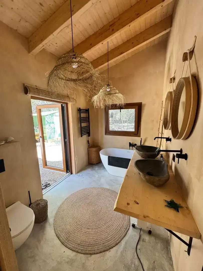 Bany de Finca rústica de lloguer en Algaida amb Jardí privat, Piscina i Moblat