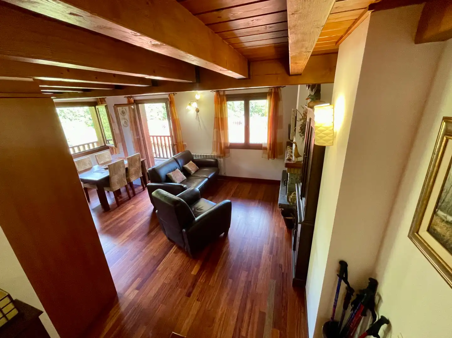 Living room of Duplexes for sale in Setcases  with Heating, Parquet flooring and Furnished
