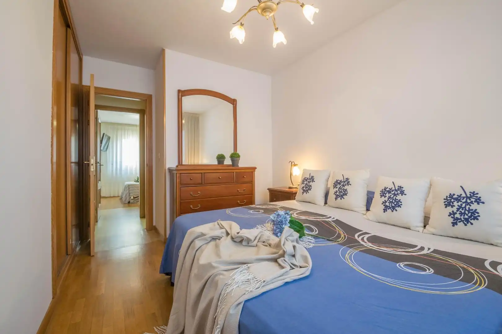 Schlafzimmer von Wohnung zum Verkauf in Culleredo mit Heizung, Parkett und Abstellraum