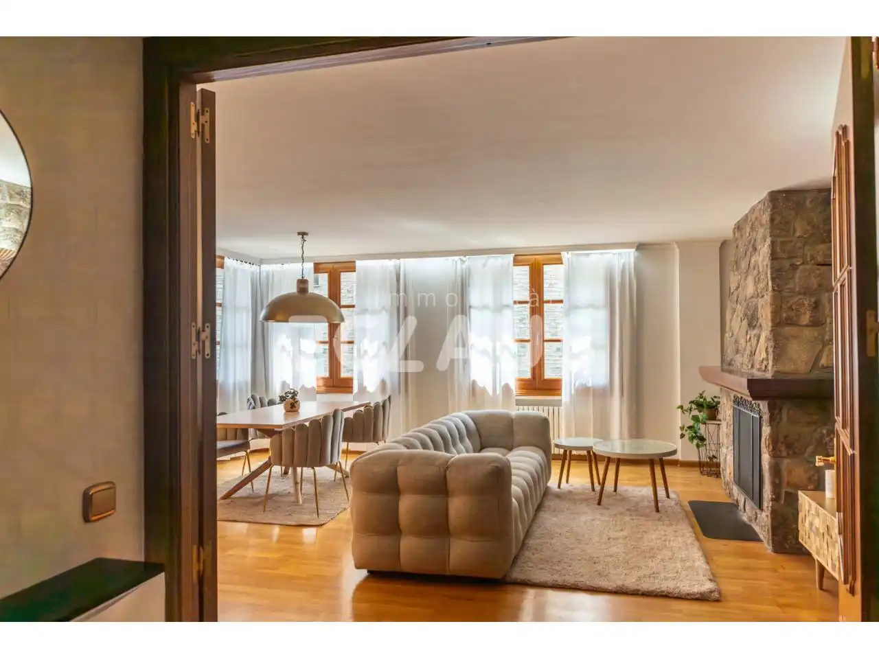 Wohnzimmer von Wohnung zur Miete in La Massana mit Heizung, Privatgarten und Parkett