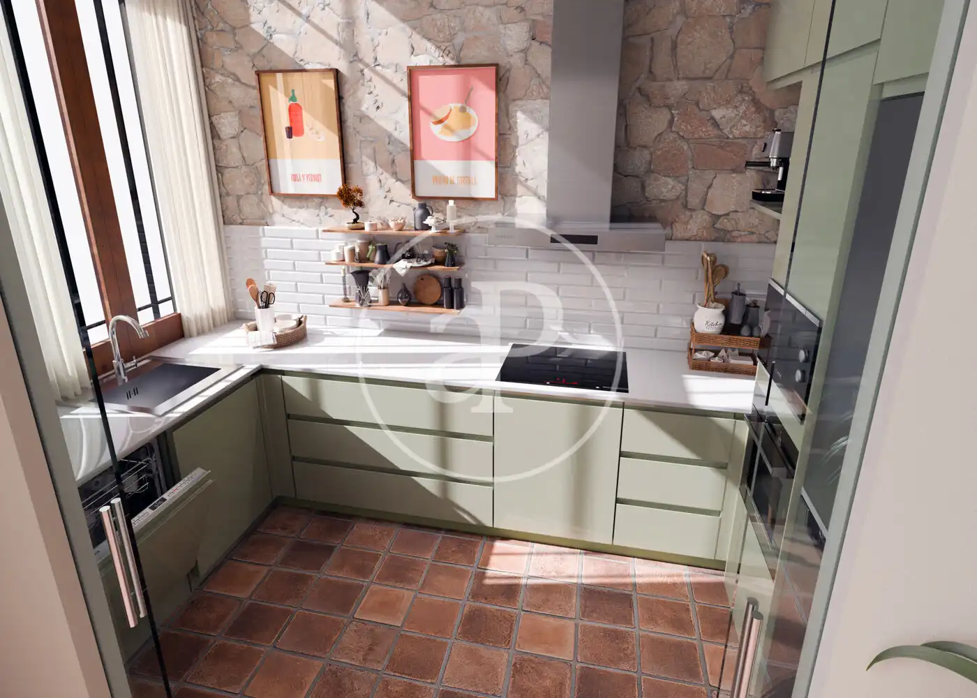 Cocina de Casa adosada en venta en Badalona con Aire acondicionado, Calefacción y Terraza