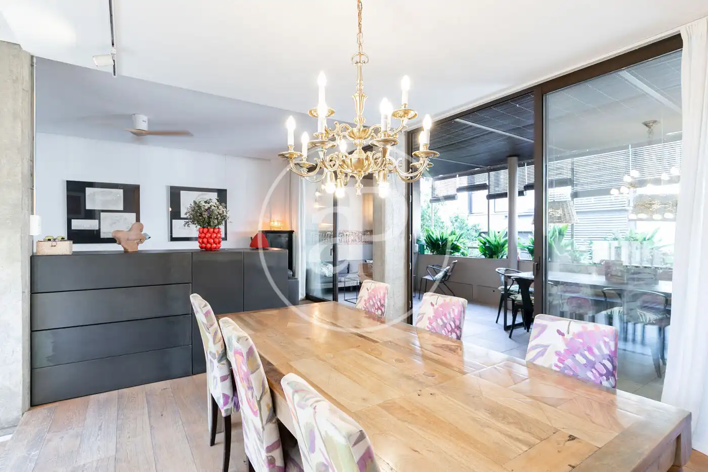 Dining room of Detached homes for sale in Barcelona  with Air Conditioner, Heating and Private garden