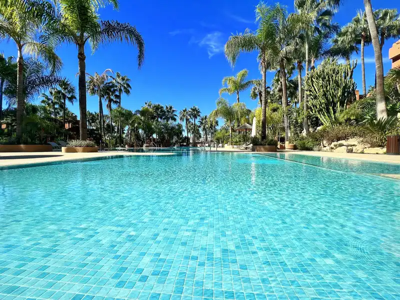Swimming pool of Attic for rent in Marbella  with Air Conditioner, Terrace and Storage room