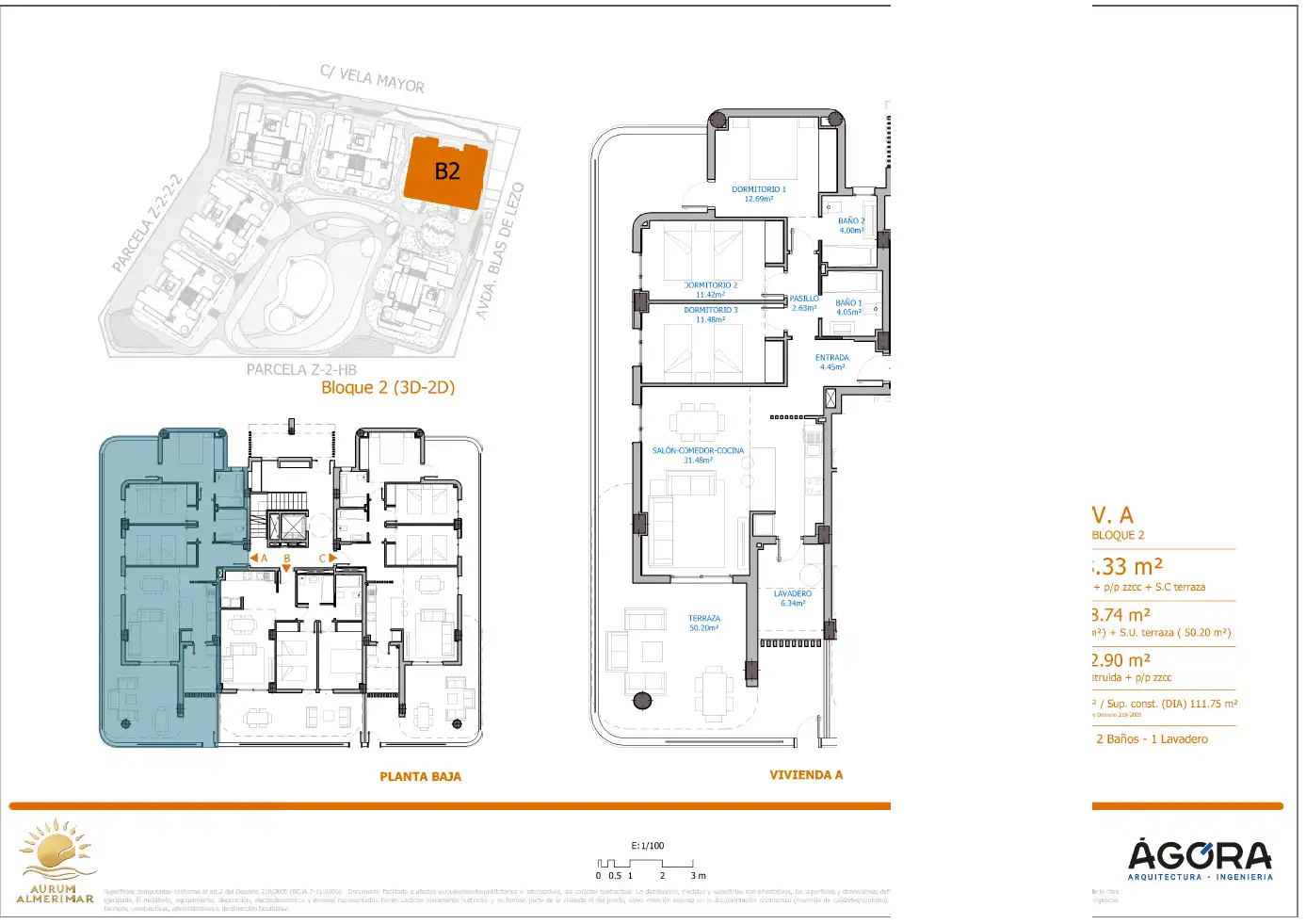 Wohnung zum Verkauf in El Ejido mit Klimaanlage, Heizung und Terrasse