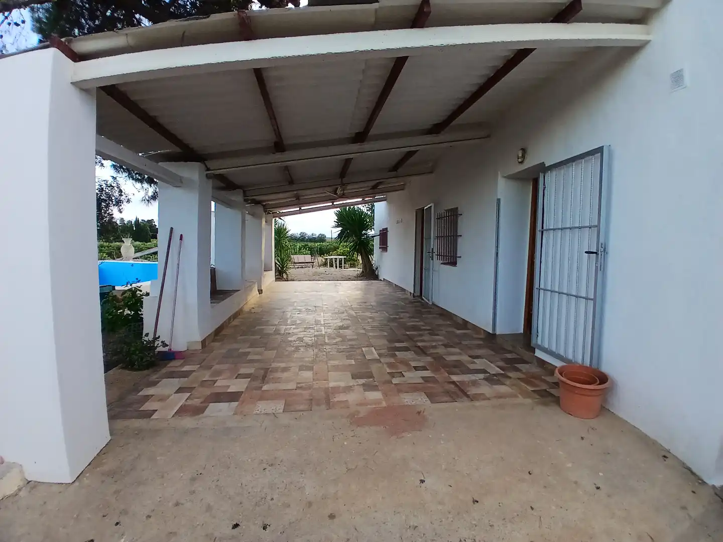 Terraza de Finca rústica de alquiler en Alcanar con Jardín privado, Terraza y Piscina
