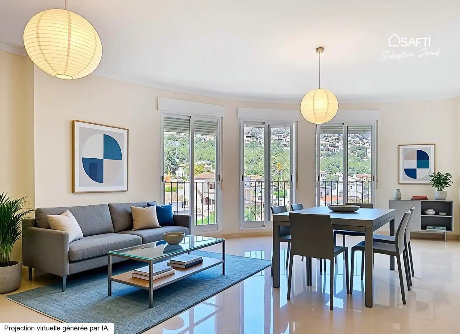 Wohnzimmer von Wohnung zum Verkauf in Jávea / Xàbia mit Heizung, Terrasse und Balkon