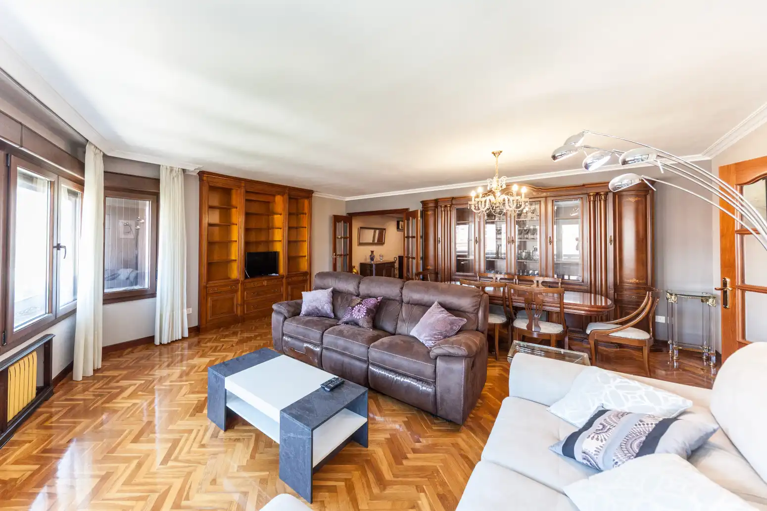 Living room of Flat for sale in Gijón   with Heating, Parquet flooring and Terrace