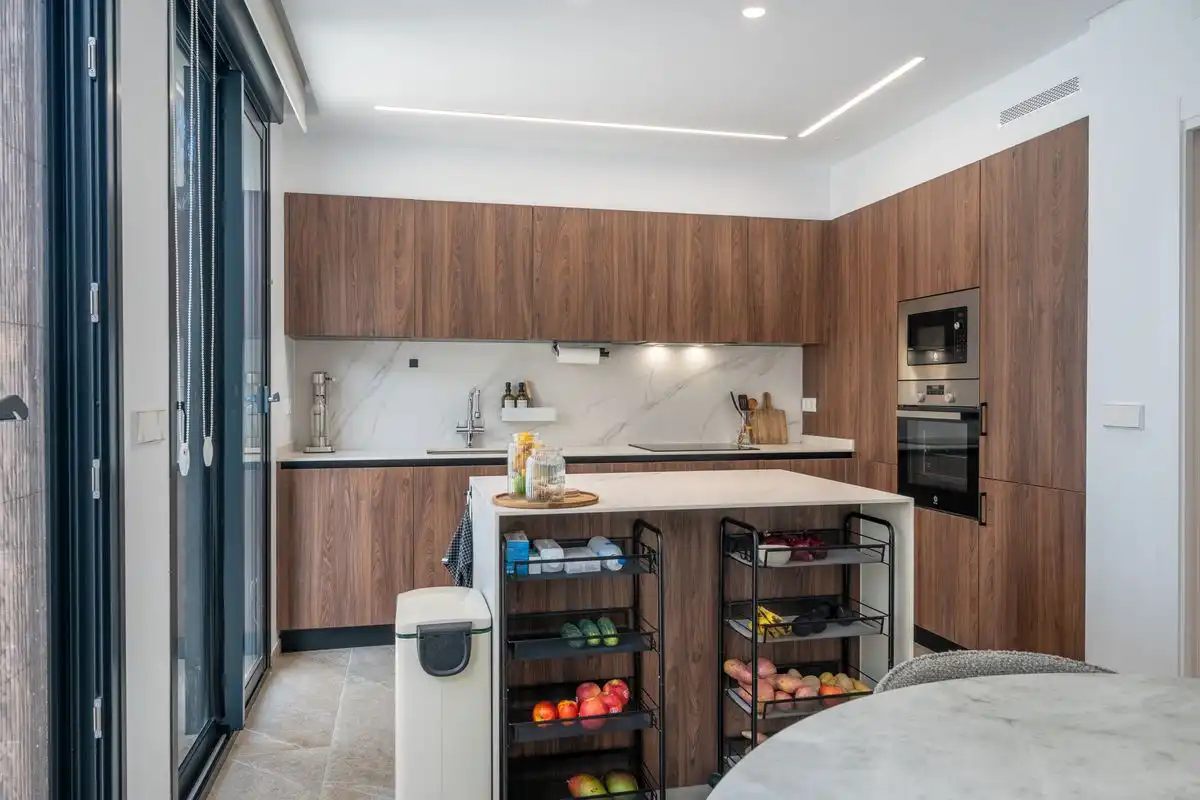 Cocina de Casa adosada en venta en Gata de Gorgos con Aire acondicionado, Calefacción y Jardín privado