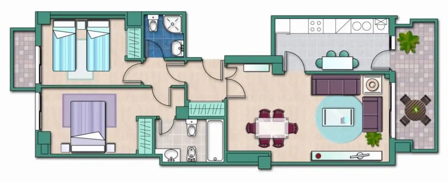 Wohnung zum Verkauf in Valencia mit Klimaanlage, Privatgarten und Terrasse