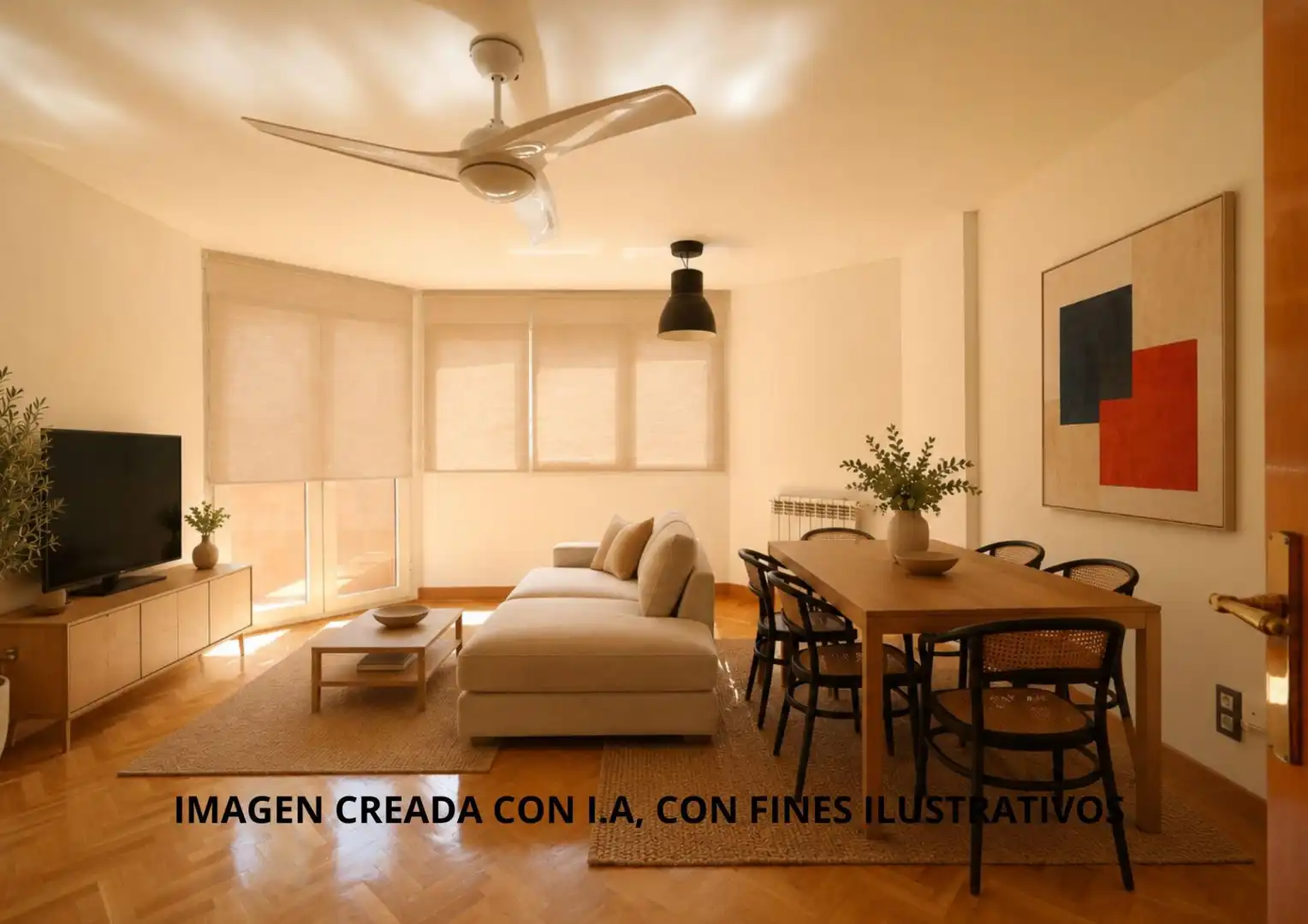 Sala de estar de Piso de alquiler en Madrid con Calefacción, Jardín privado y Terraza