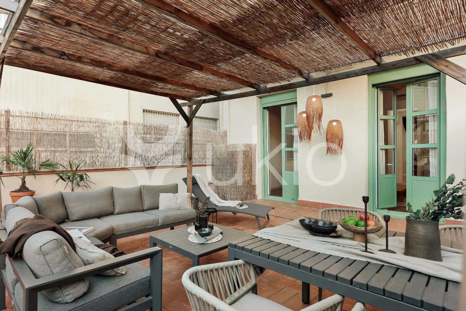 Terrace of Apartments for rent in Barcelona  with Air Conditioner, Terrace and Furnished
