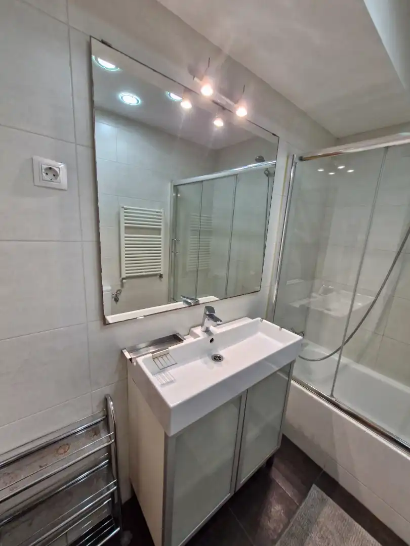 Badezimmer von Wohnung zur Miete in Leioa mit Heizung, Parkett und Möbliert