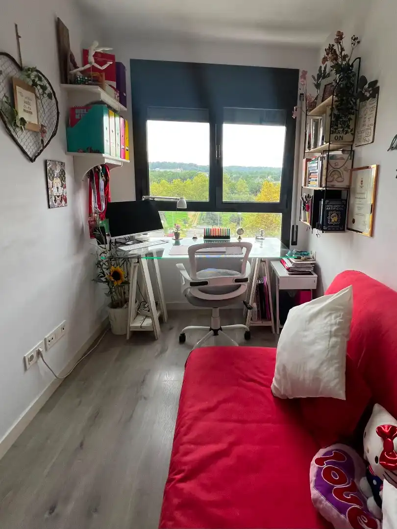 Schlafzimmer von Wohnung zur Miete in Sant Cugat del Vallès mit Klimaanlage, Parkett und Terrasse