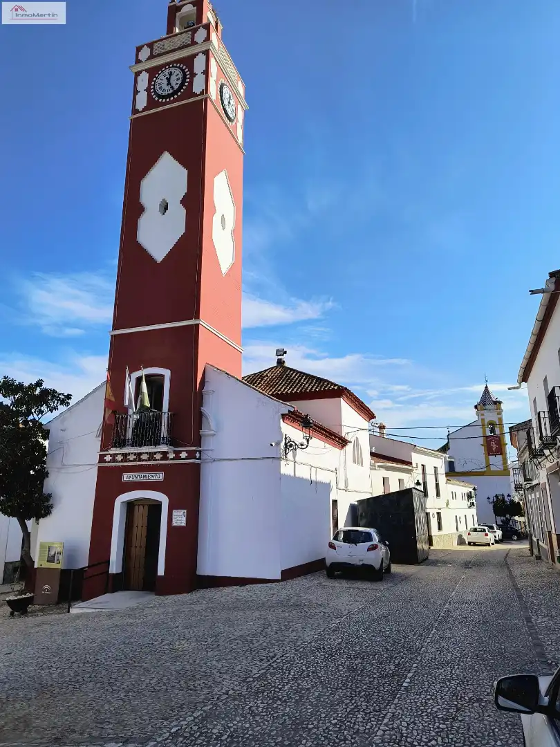 Vista exterior de Casa adosada en venta en Almadén de la Plata con Aire acondicionado, Calefacción y Terraza