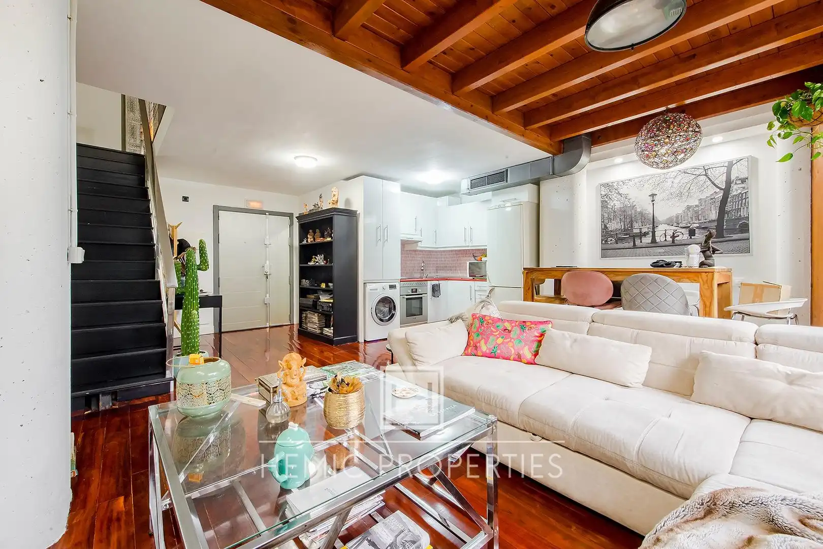 Wohnzimmer von Loft zum Verkauf in Madrid mit Heizung, Parkett und Gemeinschaftspool