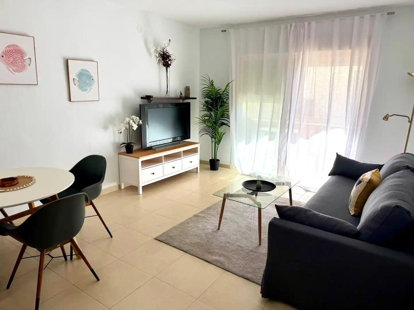 Living room of Flat for rent in El Ejido  with Air Conditioner, Heating and Private garden