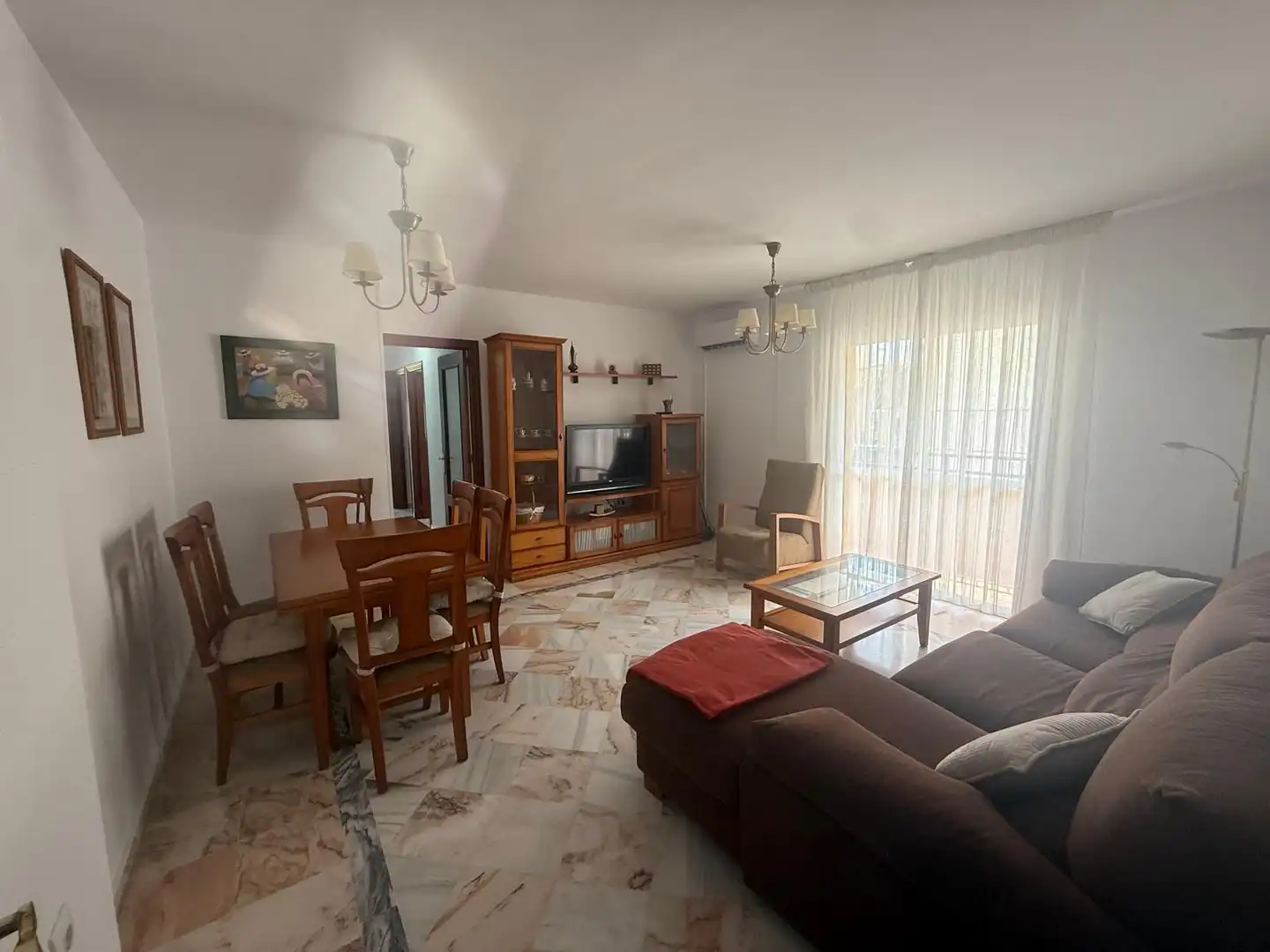 Living room of Flat for share in Málaga  with Air Conditioner, Terrace and Furnished